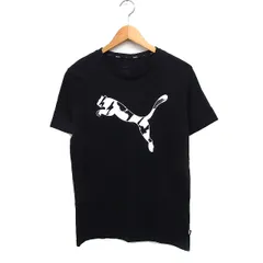 プーマ PUMA 国内正規品 プリント Tシャツ カットソー 半袖 丸首 コットン 綿 M ブラック 黒 /FT35