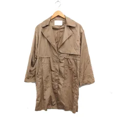 ザラウーマン ZARA WOMAN スプリング コート アウター ミドル丈 無地 ドローストリング XS ベージュ /FT44