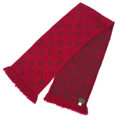 ルイヴィトン LOUIS VUITTON エシャルプ・ロゴマニア 413287 モノグラム マフラー ルージュ レッド 赤 aq12492