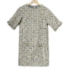 ダイアグラム ワンピース サイズ36 S レディース - グレーベージュ×ライトピンク×マルチ 半袖/ひざ丈/ラメ/ラインストーン