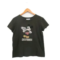 グローバルワーク GLOBAL WORK カットソー Tシャツ 半袖 コットン ミッキーマウス プリント M カーキ /KT4