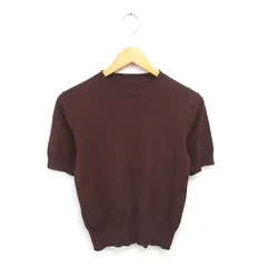 ビス ViS カットソー ニット モックネック リブ 薄手 無地 シンプル 半袖 F 茶 ブラウン /TT