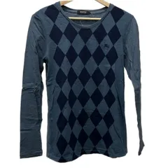 Burberry Black Label(バーバリーブラックレーベル) 長袖Tシャツ サイズ2 M メンズ美品  - ブルーグレー×ネイビー クルーネック