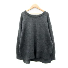 グローバルワーク GLOBAL WORK ニット セーター 長袖 ラウンドネック 無地 ラメ入り REG グレー /SY17