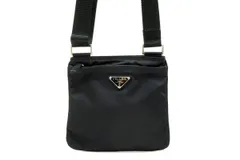 プラダ ミニ ショルダーバッグ サコッシュ 三角ロゴプレート テスートナイロン メンズ Unisex 黒 ブラック PRADA 5252h