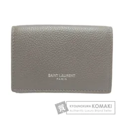 SAINT LAURENT サンローラン 三つ折り ロゴ 二つ折り財布（小銭入れあり） レザー レディース [中古]