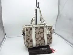 COACH　コーチ　6234　シグネチャーハンドバッグ　キャンバス　ベージュ　レディース
