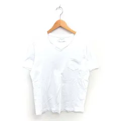 グローバルワーク GLOBAL WORK Tシャツ カットソー Vネック 無地 シンプル 綿 コットン 半袖 L ホワイト 白 /TT