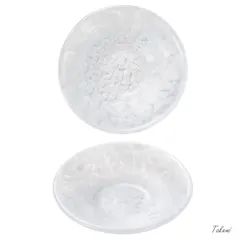 津軽びいどろ 色色豆皿 淡雪 ２枚 いろいろまめざら 10cm 小皿 ガラスプレート ガラス皿 ガラス食器 箱入り 日本製 ギフト おしゃれ かわいい プチギフトのサムネイル