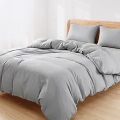 掛け布団カバー シングル 布団カバー 【洗いざらし ピーチスキン 10ヶ所紐付】 超柔らかい 吸湿速乾 通気性 オールシーズン ズレ防止 高 密度生地 抗菌防臭 丸洗いOK 全開ファスナー 着脱簡単 肌にやさしい 無地 掛ふとんカバー (ライトグレー シング