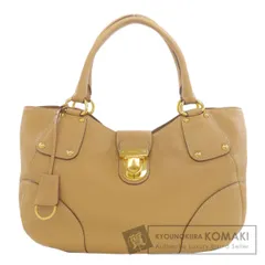 PRADA プラダ ロゴ ハンドバッグ レザー レディース [中古]