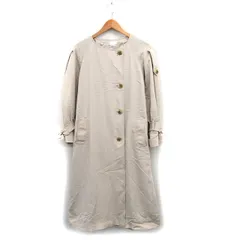 テチチ Te chichi ノーカラー コート ロング リボン シンプル F ベージュ /KT10