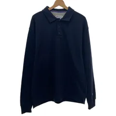 Champion　スウェット　長袖　スウェットポロシャツ　トップス　裏起毛　無地　ワンポイント　刺しゅう　アメカジ　古着