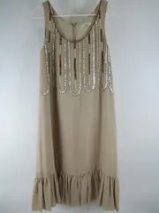 【USED/A】GRACE CONTINENTALグレースコンチネンタル スパンコールタンクトップワンピース サイズ36 シルク