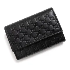 グッチ 295845 マイクログッチシマレザー ブラック コインケース 小銭入れ 財布 シルバー金具 箱付 GUCCI（未使用　展示品）