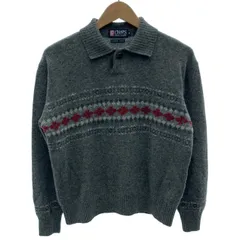 CHAPS RALPH LAUREN　セーター　90s vintage　90年代　OLD　長袖　ニット　トップス　襟付き　総柄　古着