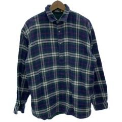 L.L.Bean　ネルシャツ　チェックシャツ　長袖　トップス　レギュラーカラー　胸ポケット　アウトドア　古着