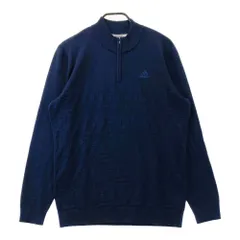 サイズ：2XO ADIDAS GOLF アディダスゴルフ EH3673 ウール混 ハーフジップ ニットセーター 総柄 ネイビー系 [240101612835] ゴルフウェア メンズ ストスト