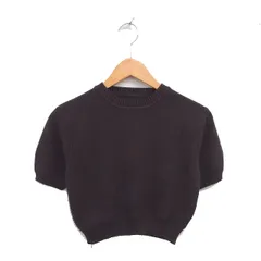 グレイル GRL ニット セーター モックネック 無地 シンプル 半袖 M 茶 ブラウン /TT