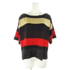 シップス SHIPS ニット セーター ボートネック 五分袖 ウール 肩ボタン ボーダー 赤 レッド /AH19