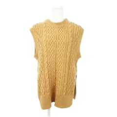ロペピクニック ROPE Picnic ベスト ニット プルオーバー クルーネック 厚手 コットン ケーブル編み 38 茶 ブラウン /AH19