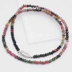 J818 トルマリン GSILVER刻印 ネックレス マルチカラー デザイン シルバー 10月誕生石