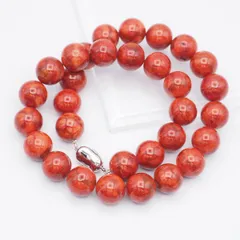 J828 イソバナサンゴ 珊瑚 SILVER GVS TOP~刻印 ネックレス 大ぶり デザイン シルバー 3月誕生石