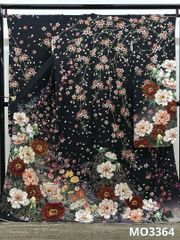 無地振袖 紋意匠 シンプル ベージュ 身丈168cm 撥水加工済 MO3692 