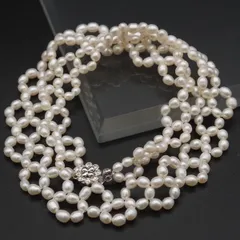 J821 淡水真珠 パール SILVER刻印 編み込み デザイン シルバー 6月誕生石