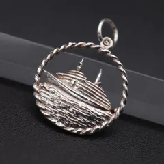 J750 ヴィンテージ 925刻印 ペンダント トップ QUEEN ELIZABETH 2 クイーン エリザベス 豪華客船 デザイン シルバー チャーム ヘッド