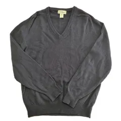 古着 ニット L.L.Bean エルエルビーン ウールニット スコットランド製 ネイビー Mサイズ 80s 90s ヴィンテージ