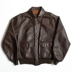 【美品/ビッグサイズ】AVIREX【A-2 フライトジャケット】 44 ブラウン レザー アビレックス 25110567