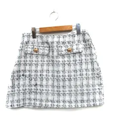 シーイン SHEIN 台形 スカート ミニ ツイード M ホワイト 白 /KT10