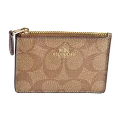 コーチ COACH カードケース コインケース シグネチャー キーリング付き F16107 ベージュ レディース F-ST2209