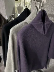 ドルマンスリーブ アンゴラ タートルネック ニット 冬新作 fw タートルネック ルーズフィット ラグラン ハイネック 厚手