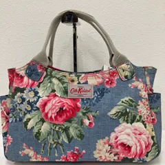 8881　Cath Kidston　キャスキッドソン　ハンドバッグ　トートバッグ　タグ付き　Day Bag　デイバッグ　Bloomsbury Blue　水色　ライトブルー　花柄　フラワー　レディース　シンプル　カジュアル　きれいめ　キャンバス　pvc