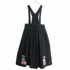 ピンクハウス★フラッグ柄ワッペンが可愛い♪ ジャンパースカート 黒系 z17431