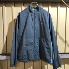 1648 adidas ナイロンジャケット グレー L アディダス フルジップ ワンポイント 刺繍ロゴ スポーツ 古着卸 アメリカ仕入