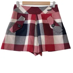 Burberry Blue Label(バーバリーブルーレーベル) ショートパンツ サイズ38 M レディース - レッド×黒×マルチ チェック柄