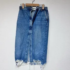 ZARA ロング デニムスカート スリット デニムスカート