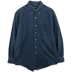 古着 ラルフローレン Ralph Lauren CHAPS チャップス 長袖 ボタンダウンデニムシャツ メンズM相当/eaa611311