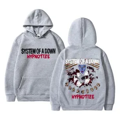 ミュージック システム・オブ・ア・ダウン ハイプノタイズ アルバムジャケット プリント パーカー カジュアル グレー