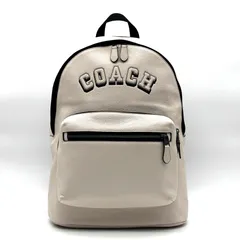 未使用保管品 COACH コーチ リュック バッグパック ロゴ ウエストバッグ ヴァーシティ モチーフ レザー 大容量 多収納 ユニセックス メンズ レディース ホワイト