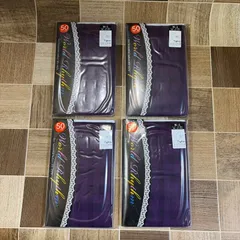 新品未使用 タイツ パープルタイツ 紫 カラータイツ  チェック柄 4足セット 50デニール相当 M-L サポートタイプ レディース ストッキング