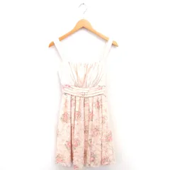 エメ AIMER ワンピース パーティドレス ひざ丈 カップ付き フレア 花柄 刺繍 9 ベージュ ピンク 薄茶 /TT4