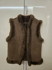 Fryer of California ブラウン スウェード ムートン ベスト M