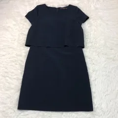 ZARA TRAFALUC ワンピース ／ネイビー L 半袖 レイヤード風 きれいめ