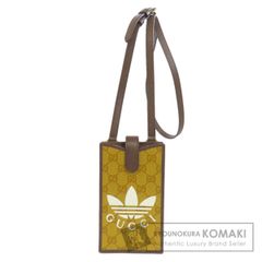 新品級 グッチ アディダス フォンホルダー ショルダーバッグ 白 黒 