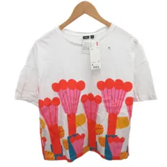 ユニクロ UNIQLO × マリメッコ marimekko タグ付き Tシャツ 半袖 プリント M 白 ホワイト マルチカラー ■YHS15