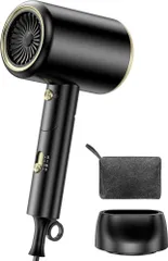 ドライヤー 1400W 大風量速乾 高濃度マイナスイオン 高效動力 折り畳み式超軽量設計 3段階温度調節 冷風/熱風 低騒音 過熱保護機能 便捷持ち運び 恒温ヘアケア 髪質改善
